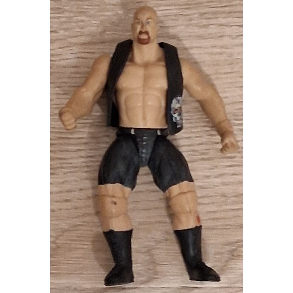 Stone Cold Steve Austin 1999 WWF Action Figure Black Shorts & Vest Loose